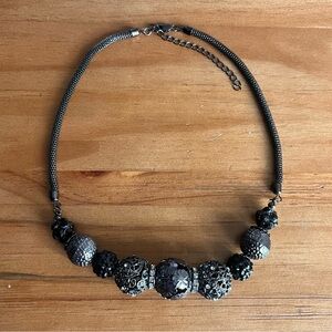 BOGO Gunmetal and Black Statement Evening Wear Necklace